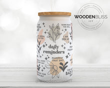 Load image into Gallery viewer, Affirmation Vulgar Edition Glass Cup, Iced Coffee Glass Can, Frosted Glass Tumbler, Mental Health Cup, Gift For Her, Mother&#39;s Day Gift
