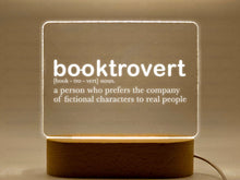 Load image into Gallery viewer, Booktrovert LED Night Light, 7 Color Choices, Bookshelf Decor, Gift for Her, Mother&#39;s Day Gift, Book Lover Gifts, Bookaholic, Librarian Gift
