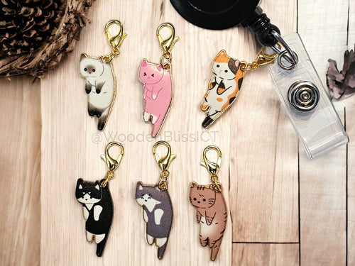 Badge Reel Charm, Kitty Cat Badge Charm, Lanyard Charm, Nurse Teacher Badge Charm, Nurse ID Holder, Cat Lovers, ID Holder Charm, Purse Charm