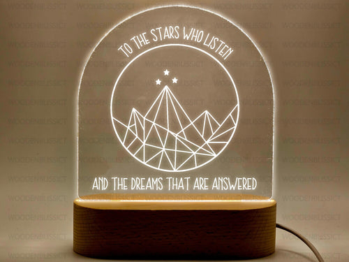 ACOTAR LED Night Light, 7 Color Choices, Fantasy Romance, BookTok, Bookshelf Decor, Christmas Present, Holiday Decor