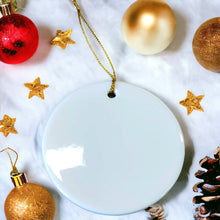 Load image into Gallery viewer, PACK OF 10, Sublimation Ready Ceramic Round Ornaments, Christmas Ornament, Sublimation Blank, DESTASHING
