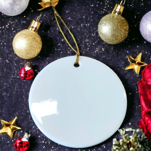 PACK OF 10, Sublimation Ready Ceramic Round Ornaments, Christmas Ornament, Sublimation Blank, DESTASHING