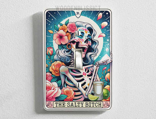 Salty B Skeleton Light Switch Cover, Bathroom Bedroom Decor, House warming, Single Standard Switch option, Renter Friendly, Home Decor