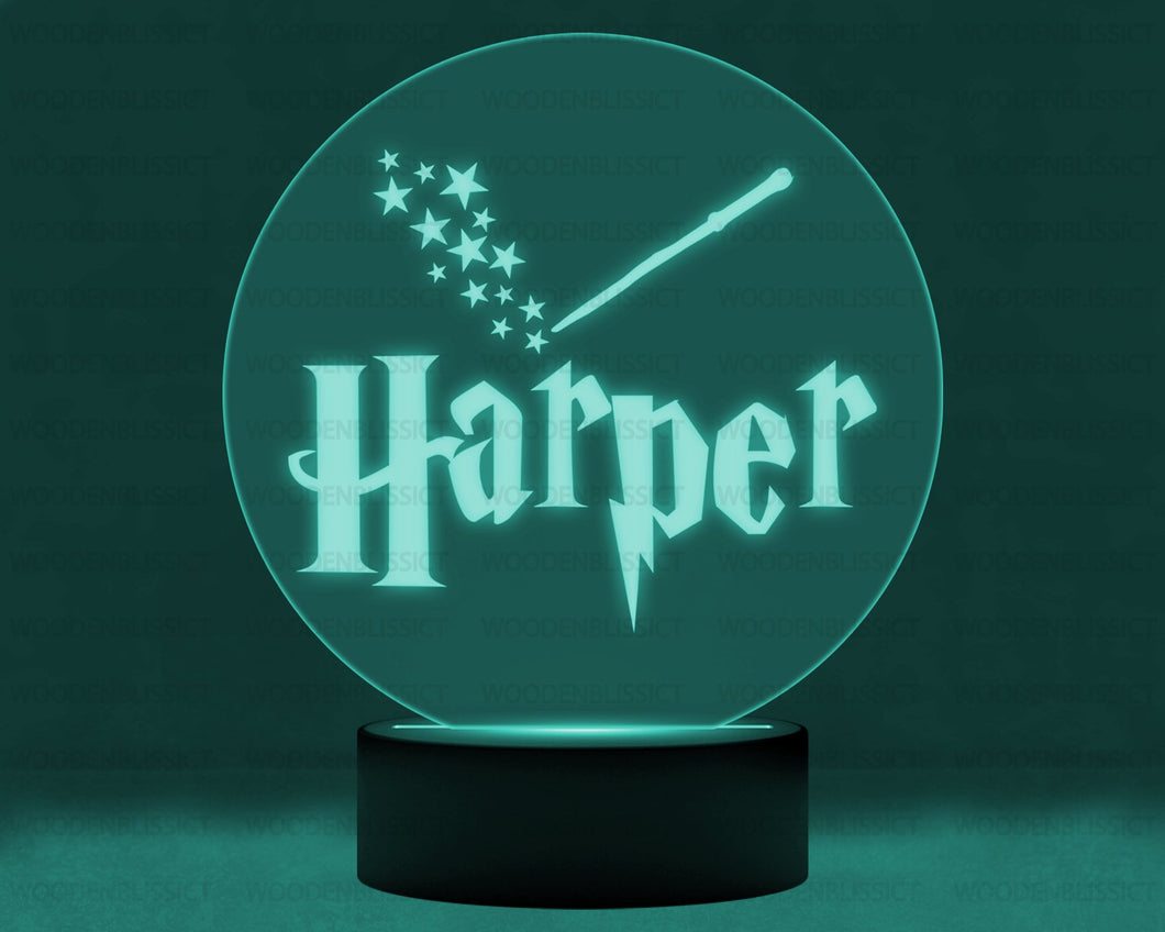 Magic Wizard Name LED Night Light, Personalized Night Light, Kid Gifts, Christmas Present, Holiday Decor
