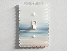 Load image into Gallery viewer, Light Switch Cover, Serene Ocean Abstract, Shiny Acrylic, Home Decor, Single Standard or Rocker Switch, Cute Switch Cover, Bedroom Decor
