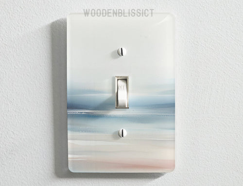 Light Switch Cover, Serene Ocean Abstract, Shiny Acrylic, Home Decor, Single Standard or Rocker Switch, Cute Switch Cover, Bedroom Decor