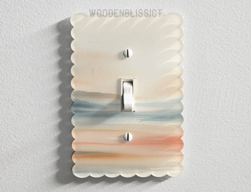 Light Switch Cover, Serene Sunset Ocean Abstract, Shiny Acrylic, Home Decor, Single Standard or Rocker Switch, Modern, Bedroom Decor