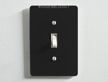 Load image into Gallery viewer, Glossy Black Light Switch Cover, Wavy, Laser Cut Acrylic, Home Decor, Single Standard or Rocker Switch, Cute Switch Cover, Multiple Shapes
