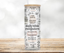 Load image into Gallery viewer, 25oz 16oz Bible Scripture Daily Reminder Glass Cup, Iced Coffee Glass Can, Frosted Glass, Mental Health Cup, Gift For Her, Christmas Gift
