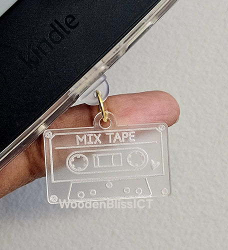 PERSONALIZE Kindle Charm, USB-C Dust Plug Charm, Badge Reel Charm, Mix Tape Charm, Gift for Her, Best Friends Gift, Valentine Day Gift