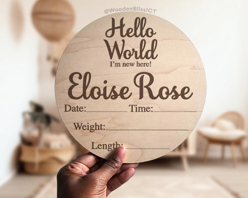 Baby Personalized Name Announcement, Baby Shower Gift, Nursery Decor, Gender Reveal, Baby Gift, Laser Engraved, Baby Milestone