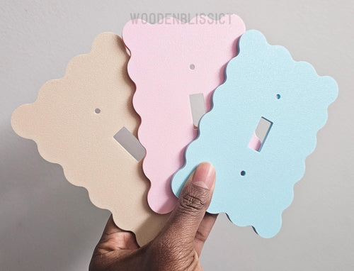 Matte Finish Light Switch Cover, Wavy, Home Decor, Minimalist, Contemporary, Modern Design Switch Cover, Housewarming Gift