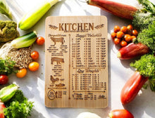 Load image into Gallery viewer, Kitchen Cutting Board | Kitchen Conversion Mini Bamboo Cutting Board | 8.7&quot; x 5.9&quot; | Perfect Campers | Small Kitchen | Laser Engraved
