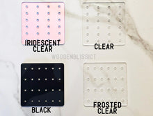 Load image into Gallery viewer, Earring Holder, Hoops &amp; Studs Acrylic Earring Organizer, Travel Accessories, Modern Minimalist Design, Multiple Color Options, Gift for Her

