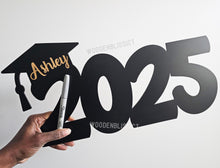 Load image into Gallery viewer, 2025 Graduate Signature Sign, Engraved Personalized, Memories Keepsake, College Graduate, Party Favor, Photo Prop, High School Grad
