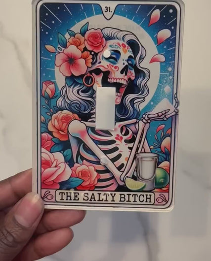 Salty B Skeleton Light Switch Cover, Bathroom Bedroom Decor, House warming, Single Standard Switch option, Renter Friendly, Home Decor