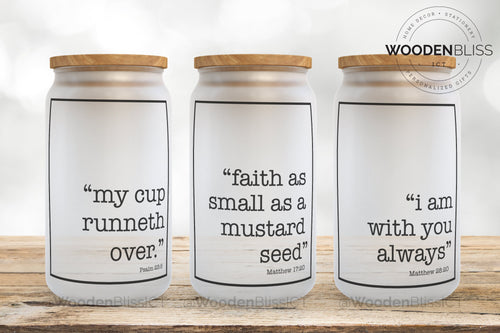 Fear Not For I Am, Isaiah 41:10, Christian Coffee Glass Can, Religious Gift, Bible Verse Glass Cup, Holiday Coffee Cup, Holiday Decor