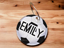 Load image into Gallery viewer, Personalized Softball Baseball Name Bag Tags, 3&quot; Acrylic Backpack Keychain, Party Gift Favors, Volleyball, Basketball, Soccer Lovers
